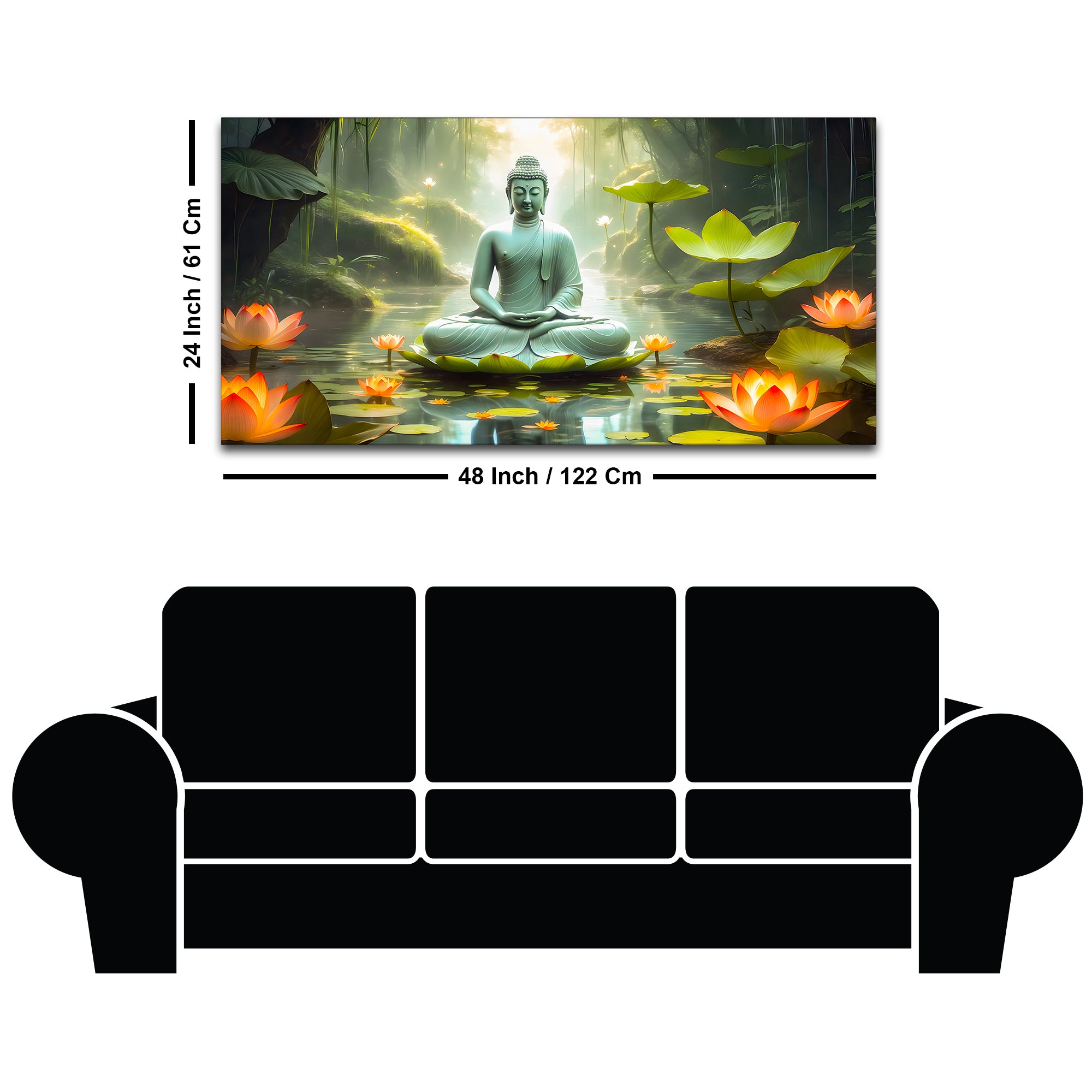Peaceful Decor Buddha Painting for Home & Office Décor