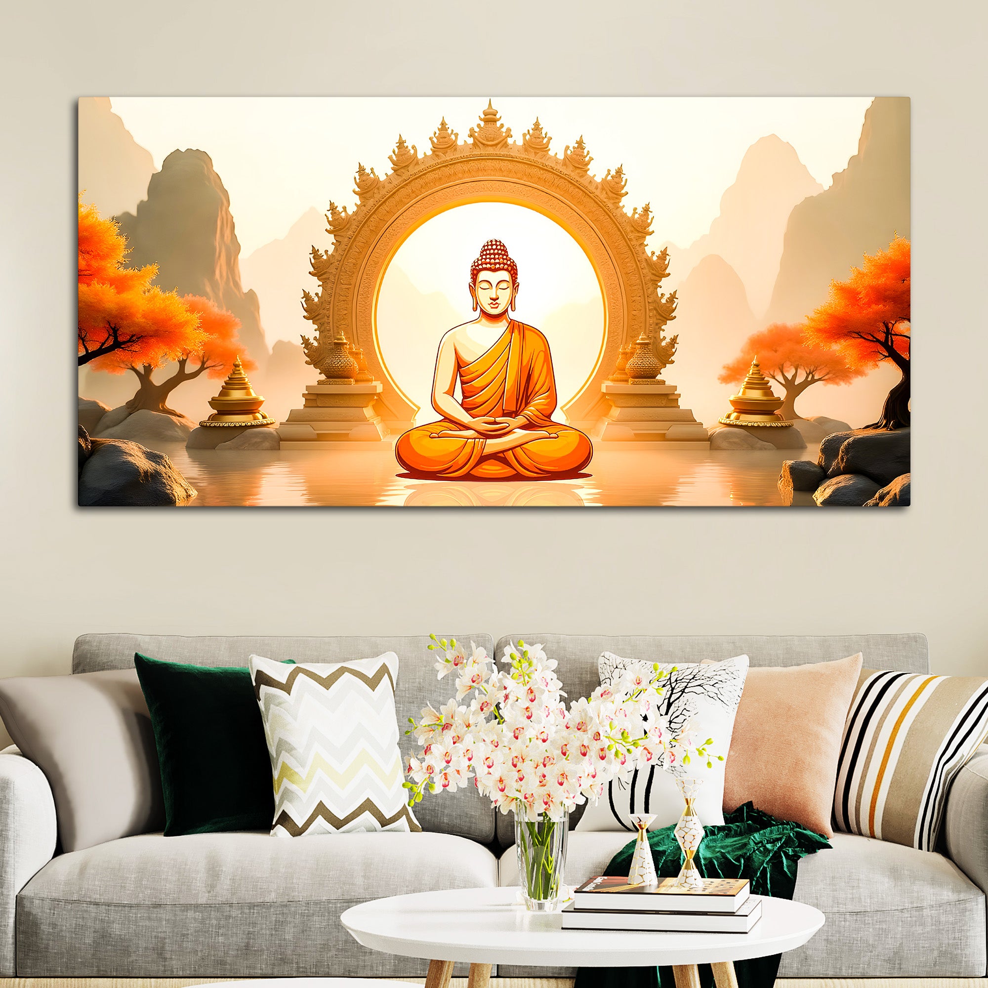 Peaceful Decor Buddha Wall Canvas Painting
