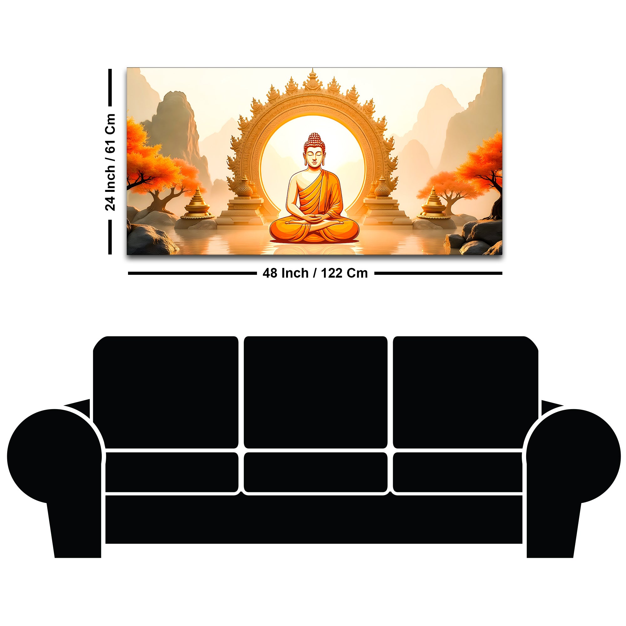 Peaceful Decor Buddha Wall Canvas Painting