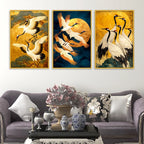 Peaceful Flying Birds Canvas Wall Painting Set of Three