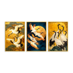 Peaceful Flying Birds Canvas Wall Painting Set of Three