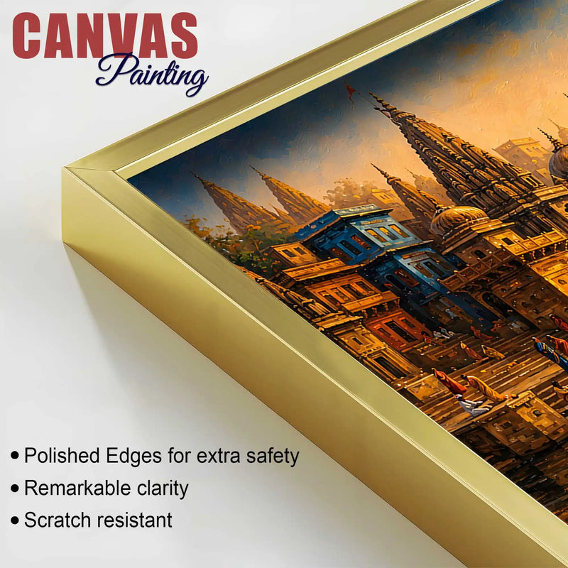 Peaceful Ganga Morning Banaras Canvas Wall Art Painting