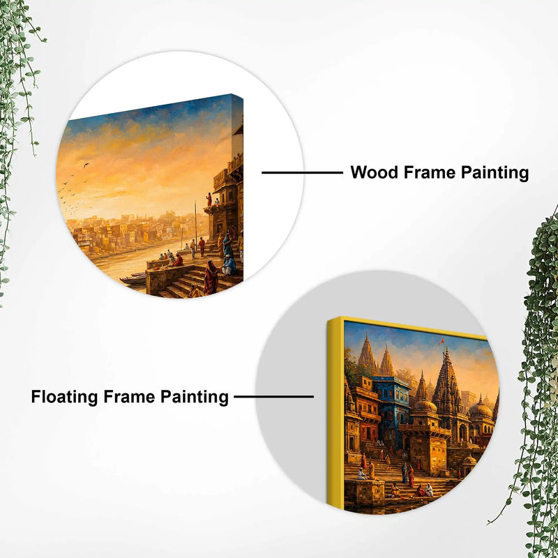 Peaceful Ganga Morning Banaras Canvas Wall Art Painting