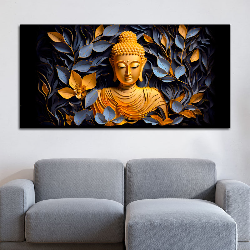 Peaceful Gautam Buddha Canvas Painting for Serene Home Décor