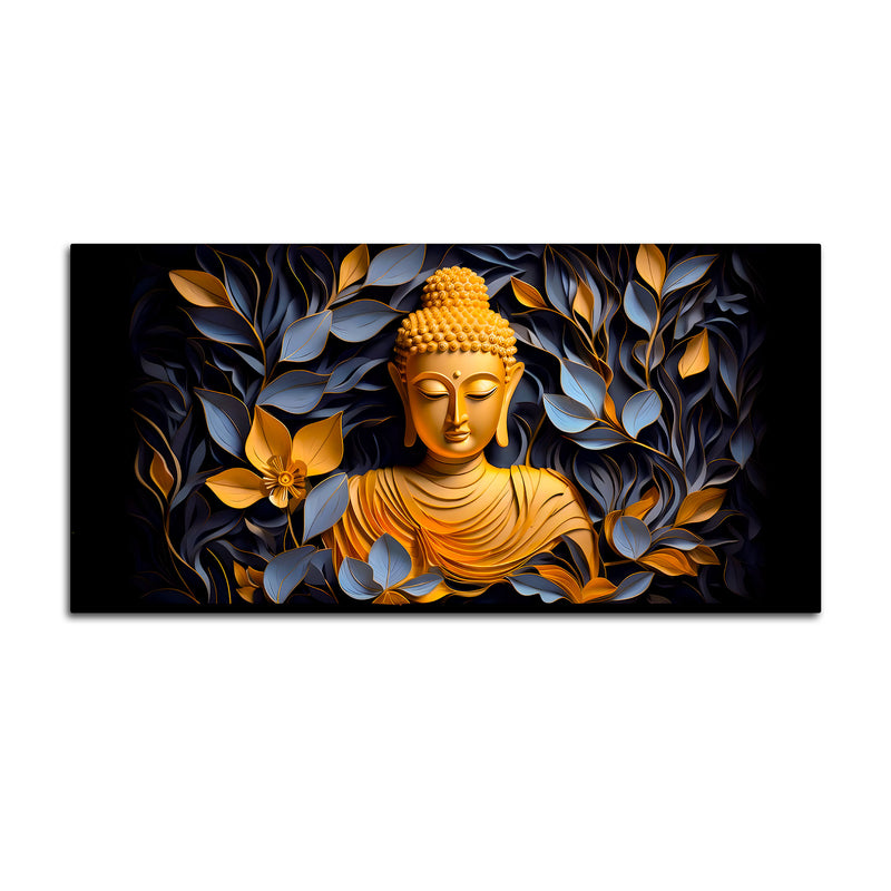 Peaceful Gautam Buddha Canvas Painting for Serene Home Décor