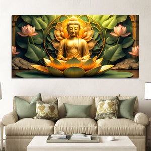 Peaceful Gautam Buddha Wall Art Painting for Modern Homes