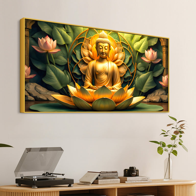 Peaceful Gautam Buddha Wall Art Painting for Modern Homes
