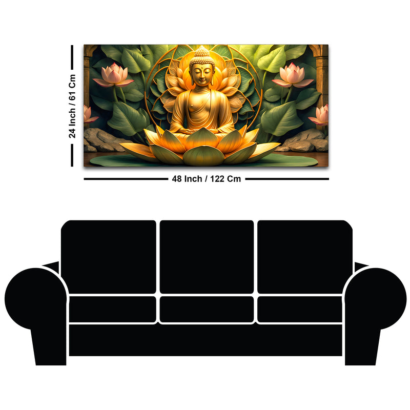 Peaceful Gautam Buddha Wall Art Painting for Modern Homes