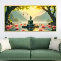 peaceful-gautam-buddha-wall-painting-on-canvas