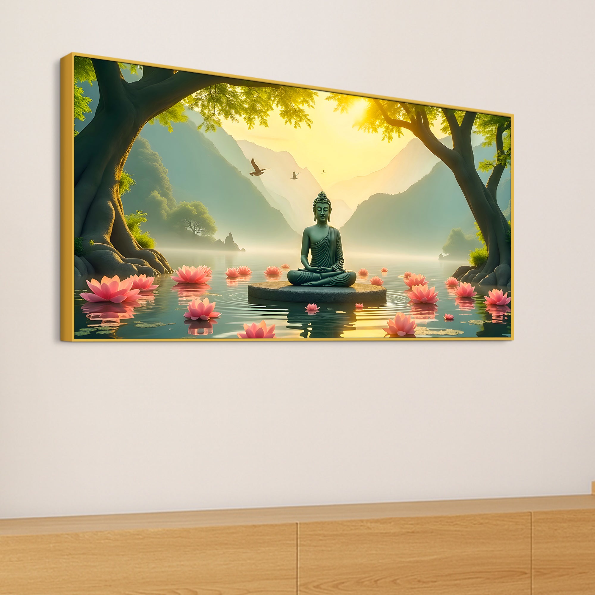 Peaceful Gautam Buddha Wall Painting on Canvas