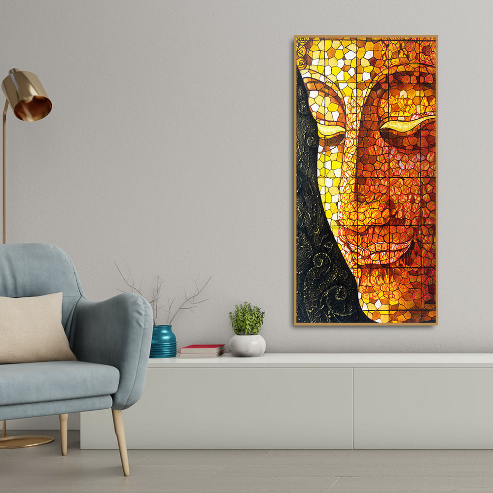 Peaceful Golden Buddha Texture art Canvas Wall Painting