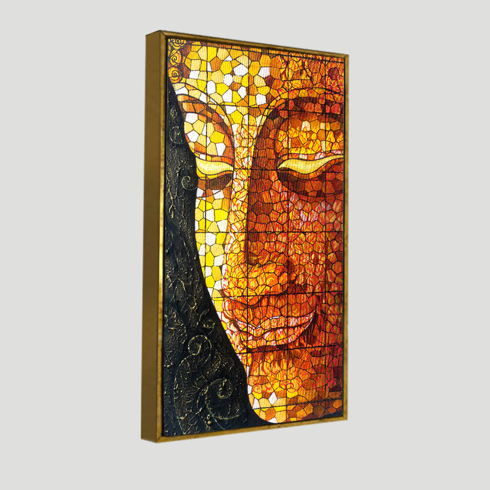 Peaceful Golden Buddha Texture art Canvas Wall Painting