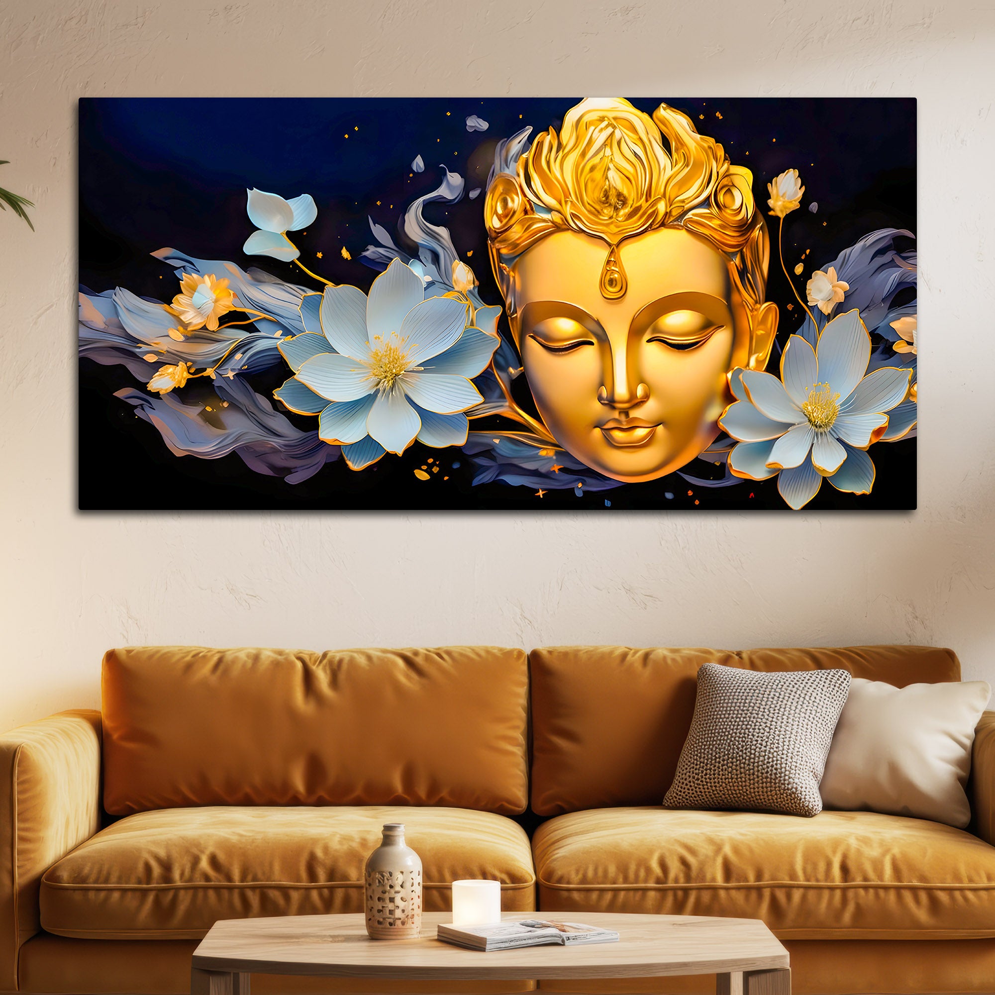 Peaceful Lord Buddha Canvas Painting for Modern Home