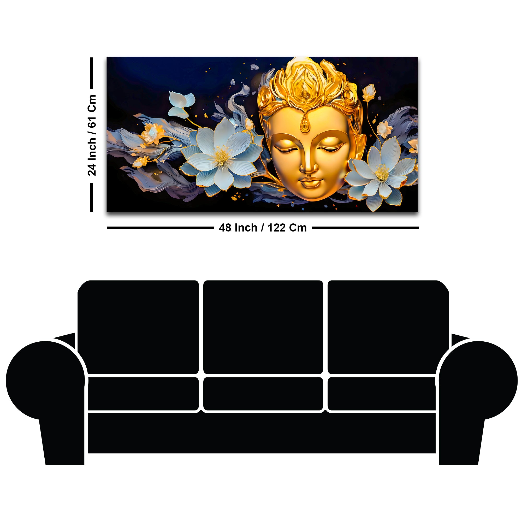 Peaceful Lord Buddha Canvas Painting for Modern Home