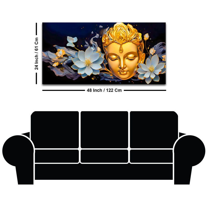 Peaceful Lord Buddha Canvas Painting for Modern Home