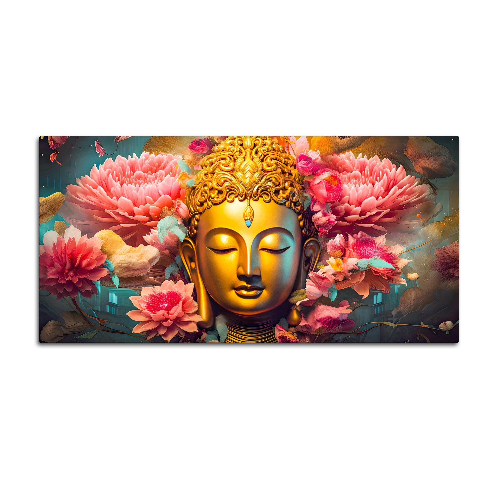 Peaceful Lord Buddha Wall Painting for Spiritual Home Decor