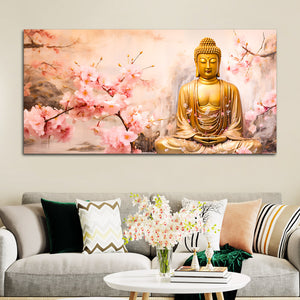 Peaceful Lord Buddha Wall Painting for Spiritual Interiors