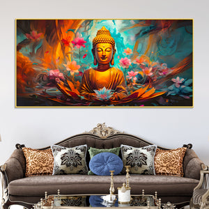 Peaceful Lord Gautam Buddha Canvas Painting