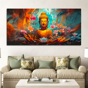 Peaceful Lord Gautam Buddha Canvas Painting