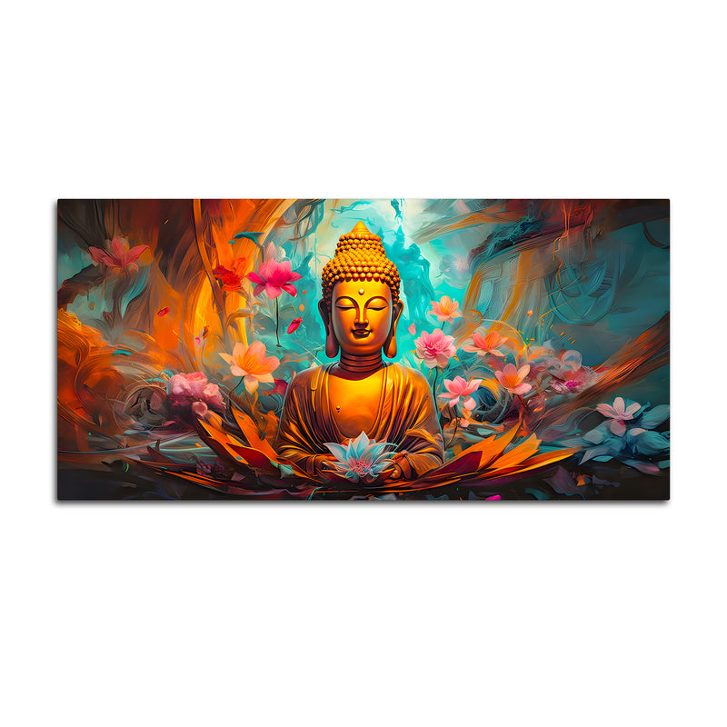 Peaceful Lord Gautam Buddha Canvas Painting