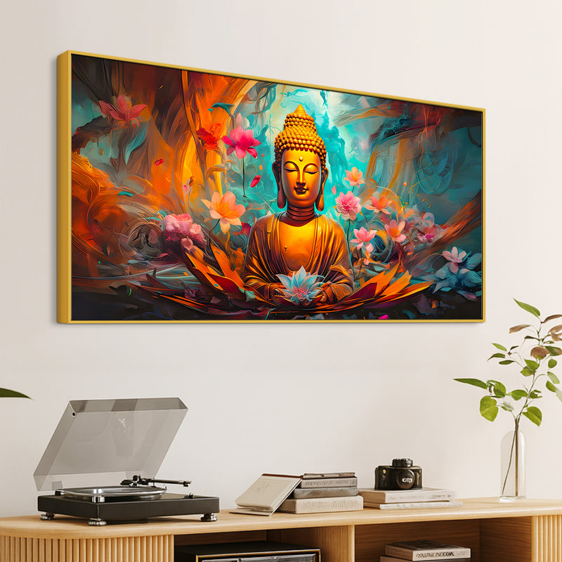 Peaceful Lord Gautam Buddha Canvas Painting