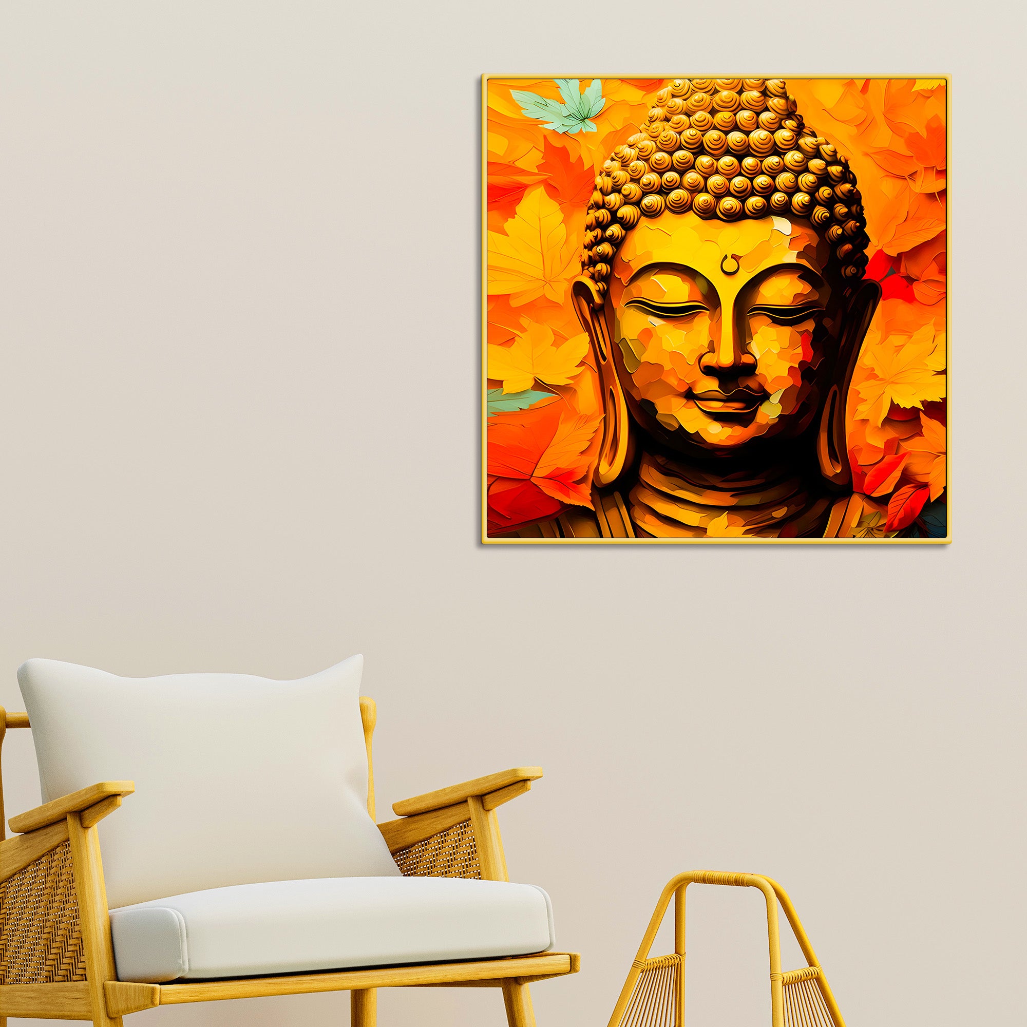 Peaceful Modern Buddha Canvas Wall Painting