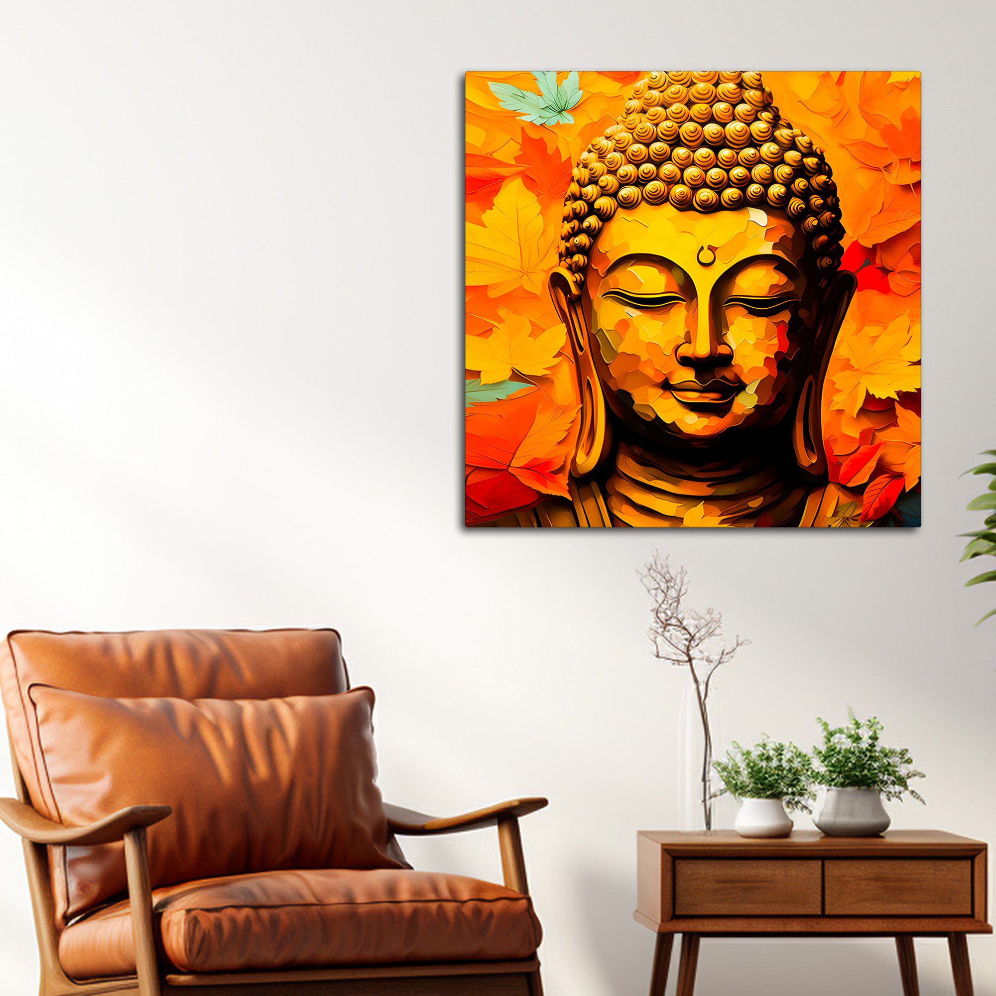Peaceful Modern Buddha Canvas Wall Painting