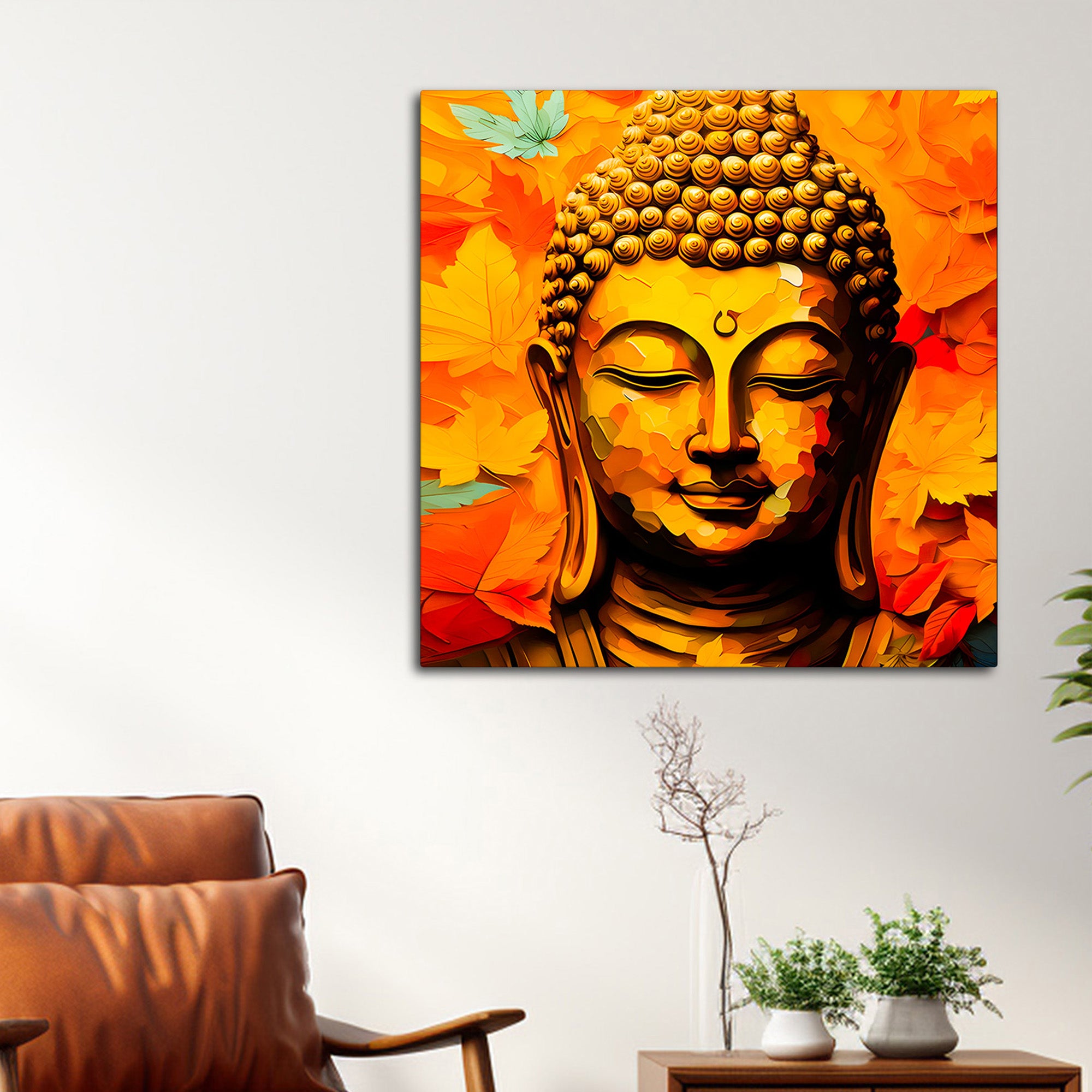 Peaceful Modern Buddha Canvas Wall Painting