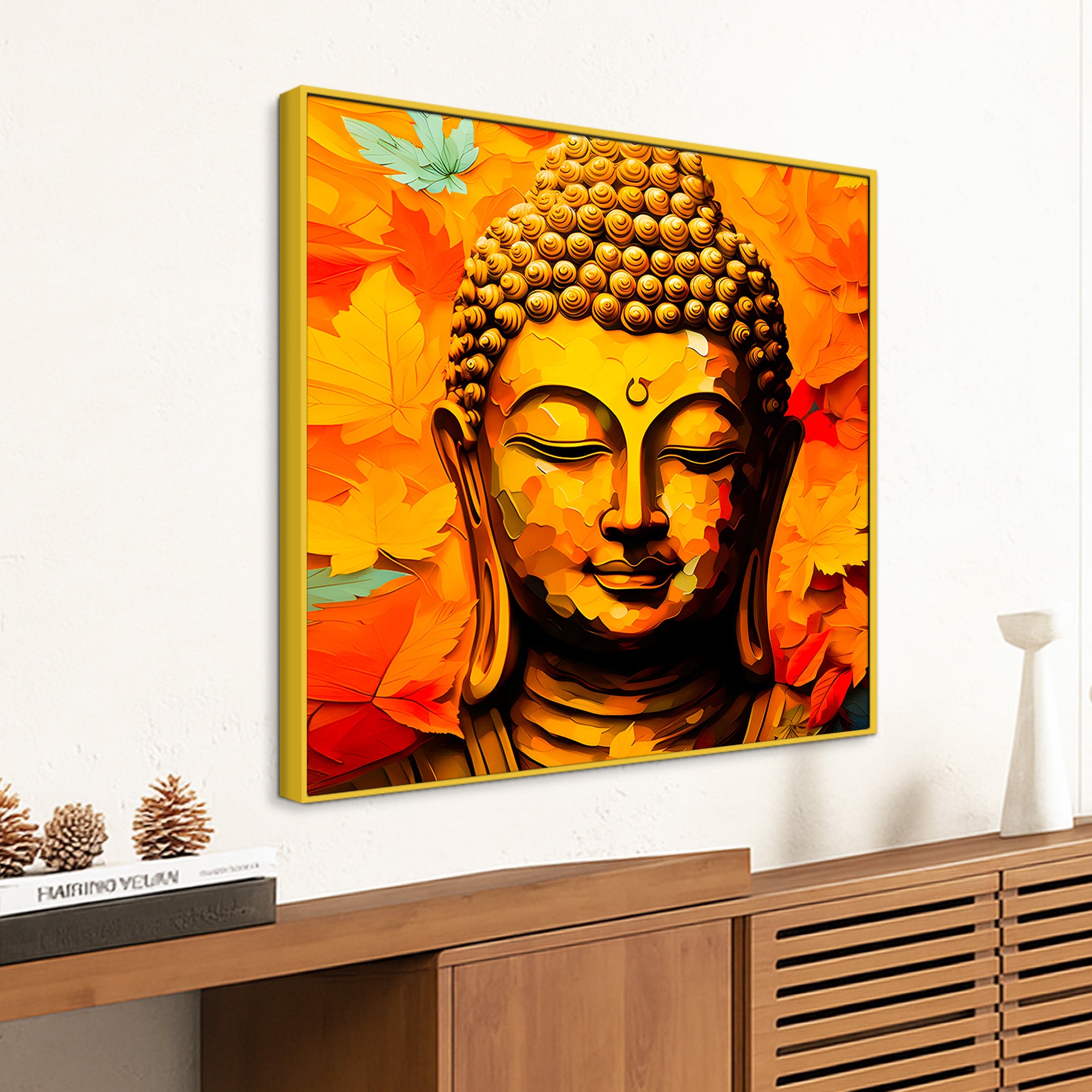 Peaceful Modern Buddha Canvas Wall Painting