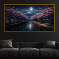 Peaceful Moonlit View Crystal Glass Wall Painting for Home Décor