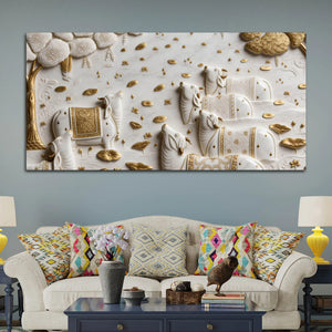 Peaceful Sacred Cows 3D Canvas Wall Painting