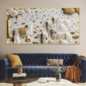Peaceful Sacred Cows 3D Canvas Wall Painting