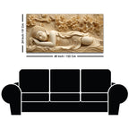 Peaceful Sleeping Buddha with Golden Blossoms 3D Canvas Wall Painting