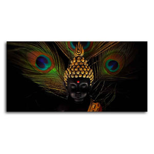 Peaceful Smiling Buddha Statue Canvas Wall Painting