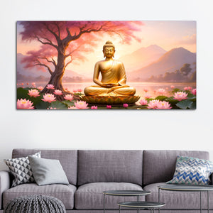 Peaceful Spiritual Buddha Decorative Painting for Home & Office