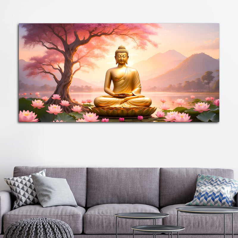 Peaceful Spiritual Buddha Decorative Painting for Home & Office