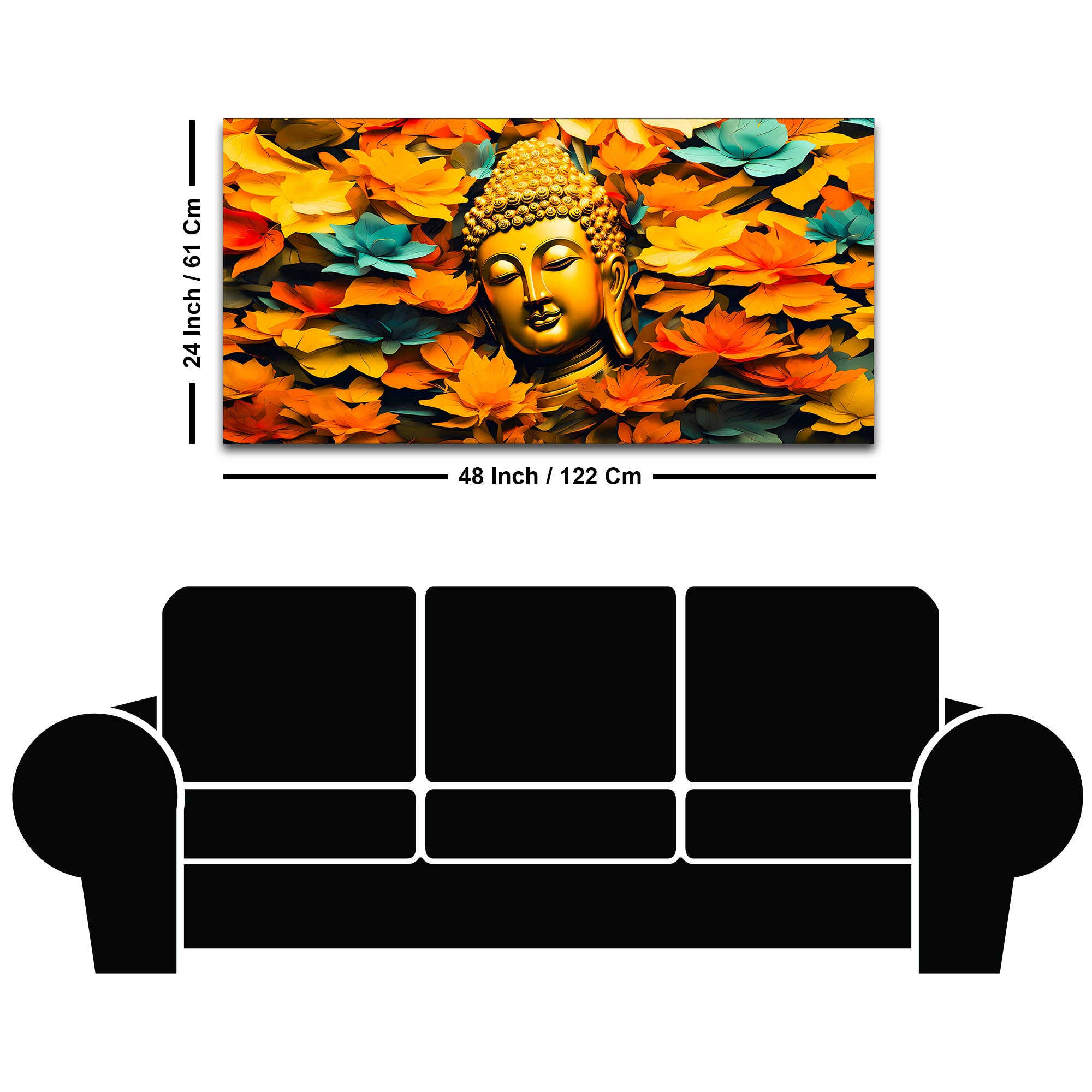 Peaceful & Spiritual  Buddha Wall Painting for Home Décor