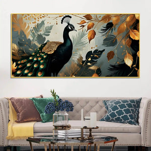 Peacock Nature Canvas Wall Abstract Painting