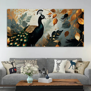 Peacock Nature Canvas Wall Abstract Painting
