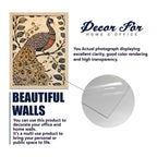 Peacock & Tree Nature Inspired Folk Art Wall Frame Set of Four