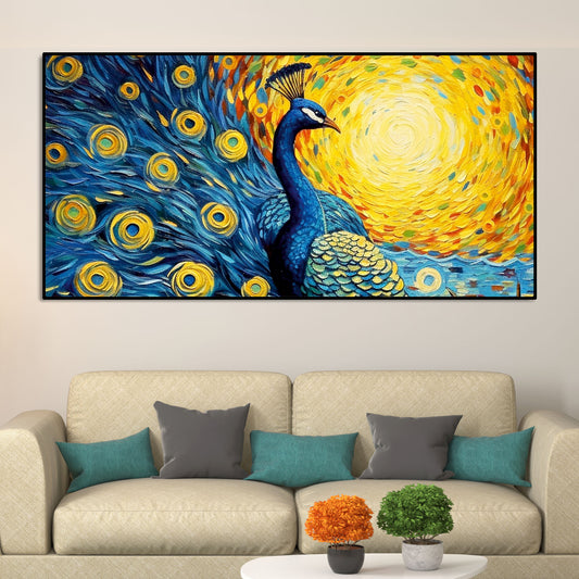 Peacock with Beautiful Feather Canvas Wall Painiting