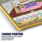 Peacocks Teasing Lord Krishna While He Is Sleeping Canvas Wall Painting