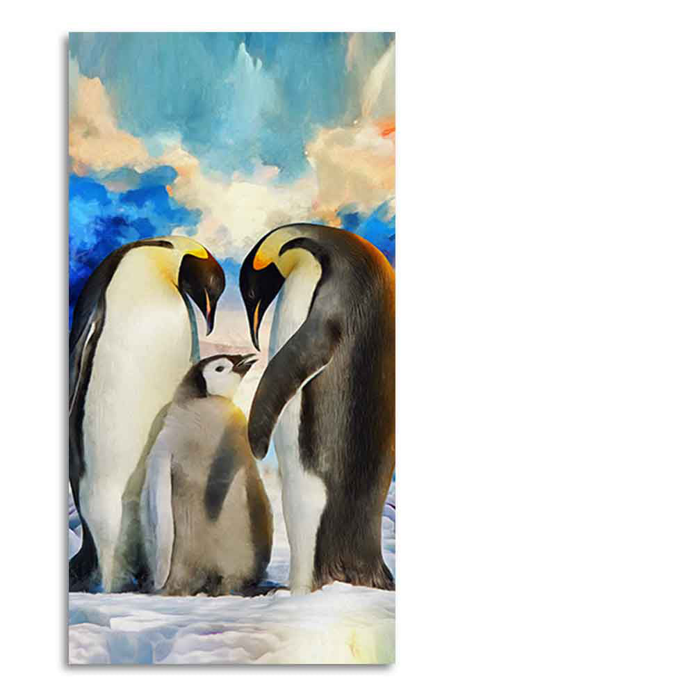 Penguins Family Canvas Wall Painting