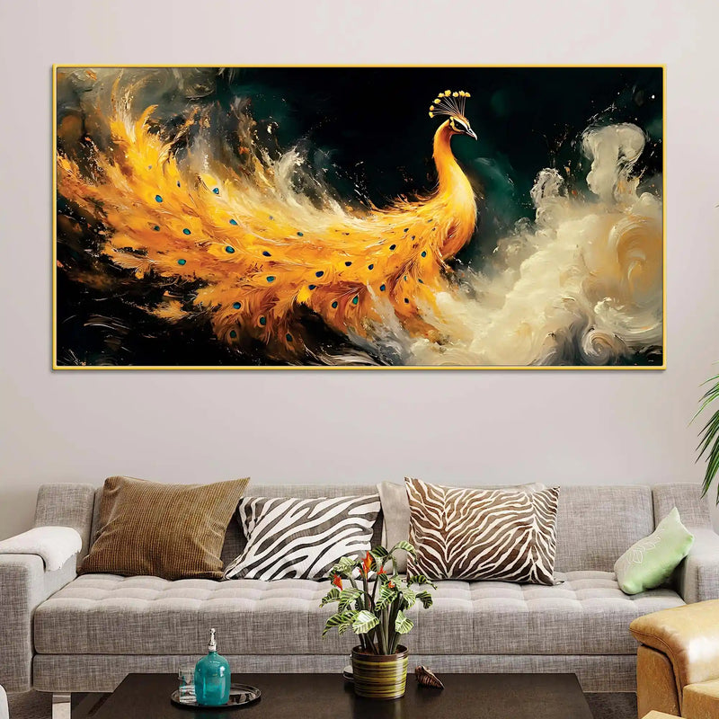 phenomenal-golden-peacock-rising-through-mist-abstract-canvas-wall-painting