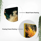 Phenomenal Golden Peacock Rising Through Mist Abstract Canvas Wall Painting