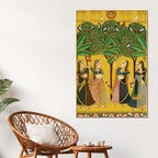 Pichwai Art Gopi Dance Canvas Painting | Traditional Indian Wall Decor