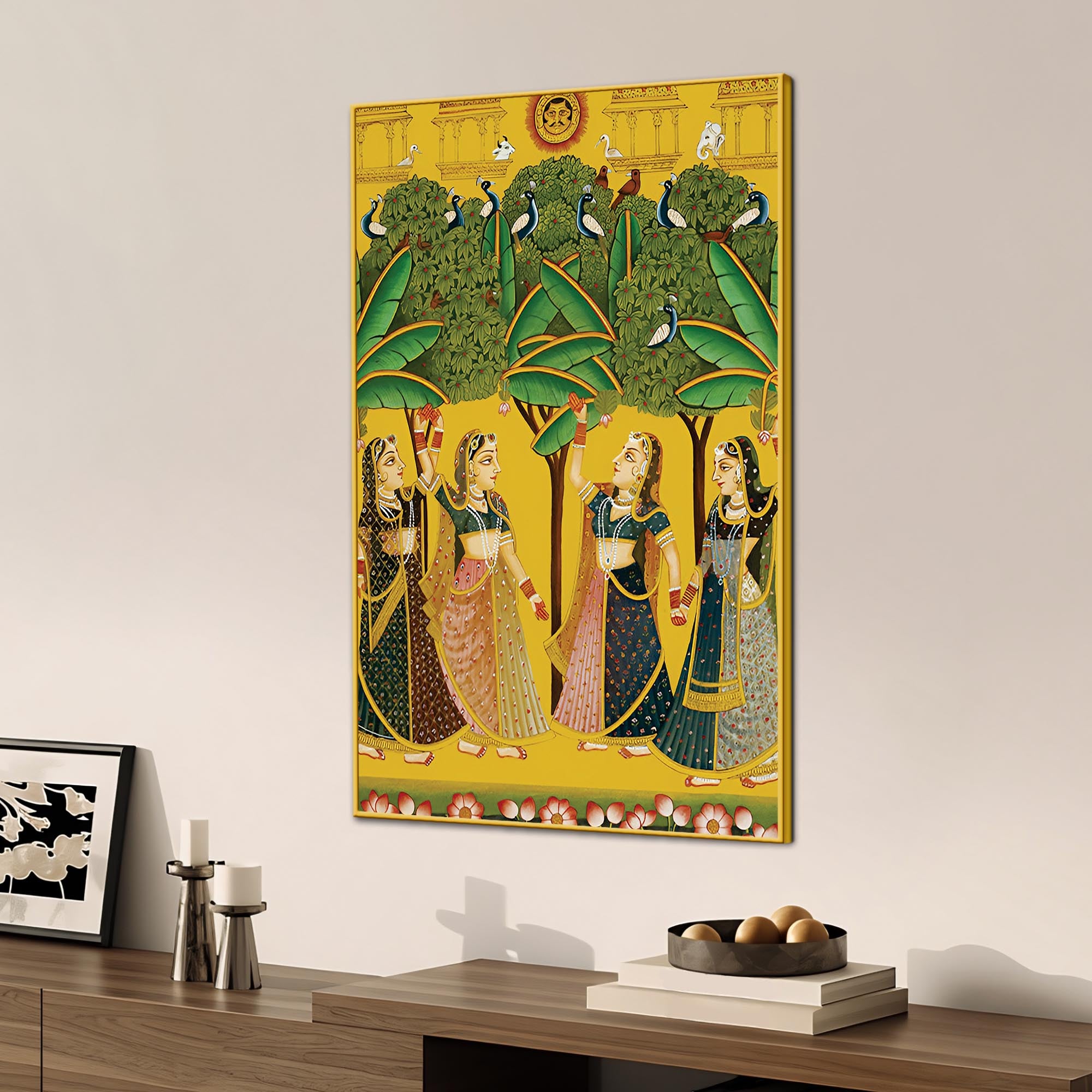 Pichwai Art Gopi Dance Canvas Painting | Traditional Indian Wall Decor