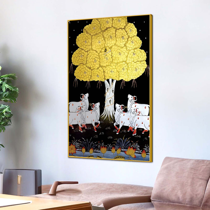 Pichwai Cow Canvas Painting | Ethnic Indian Décor