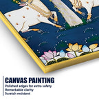 Pichwai Cow Pair Canvas Painting | Traditional Indian Wall Art Decor