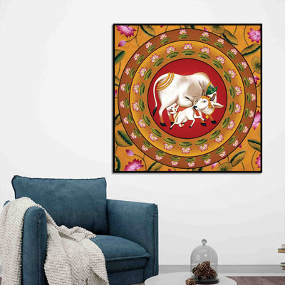 pichwai-kamdhenu-cow-and-calf-canvas-painting-indian-home-decor